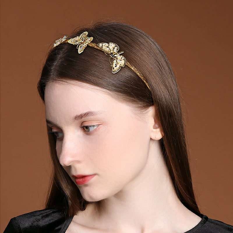 Golden Bright Butterfly Headband