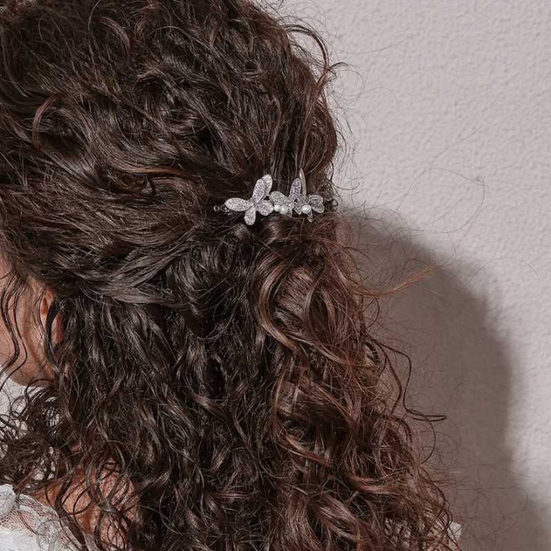 Lavender Glow Butterfly Hair Pin