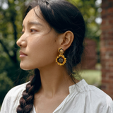 Arles Sunflower Drop Earrings