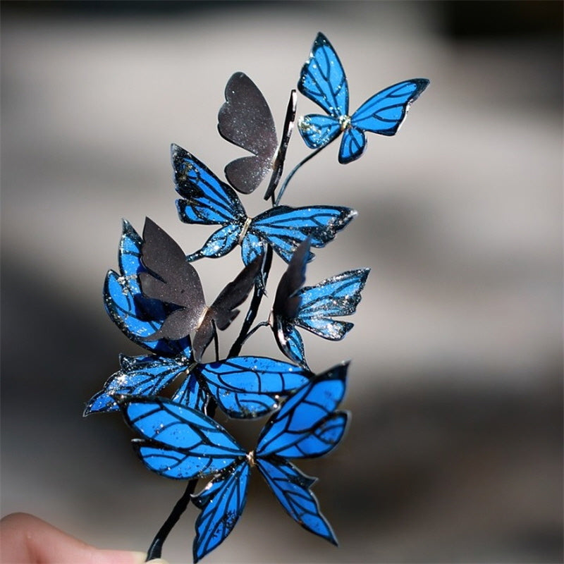 Blue Flash Butterfly Hair Pin