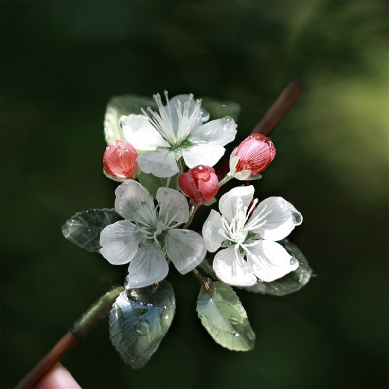 Blossoming Hawthorn & Bamboo Hair Stick