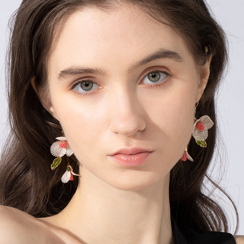 Blooming Iris Tassel Earrings