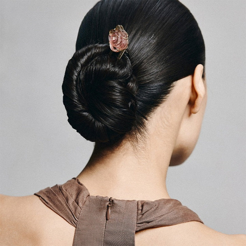 Crystal Petal Rose Hair Stick