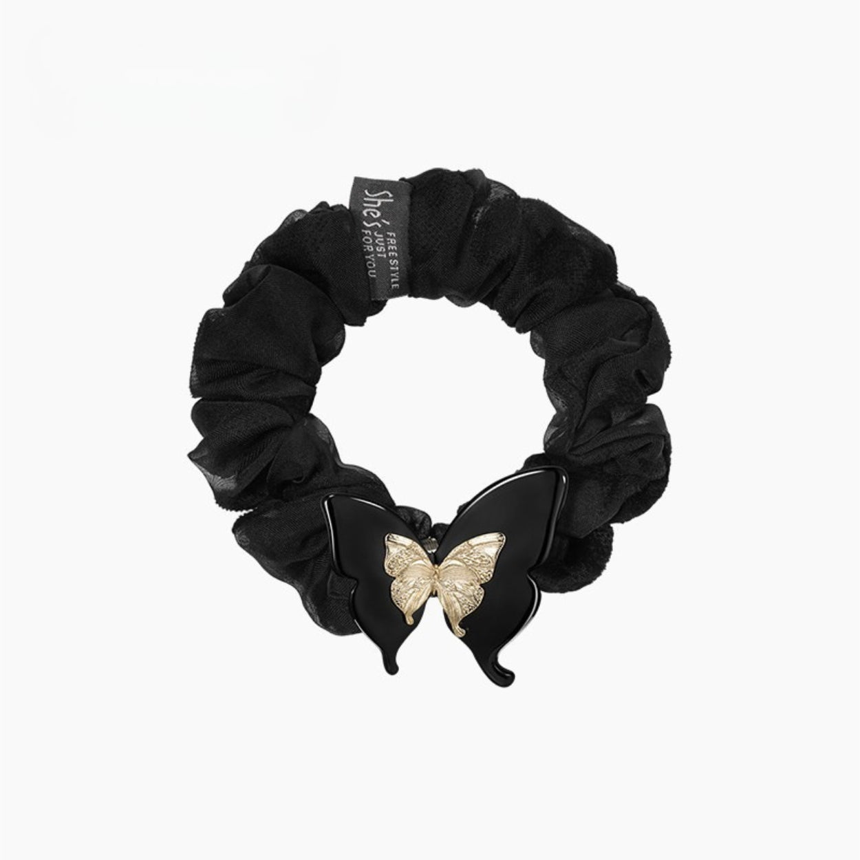 Aureate Drift Butterfly Scrunchie