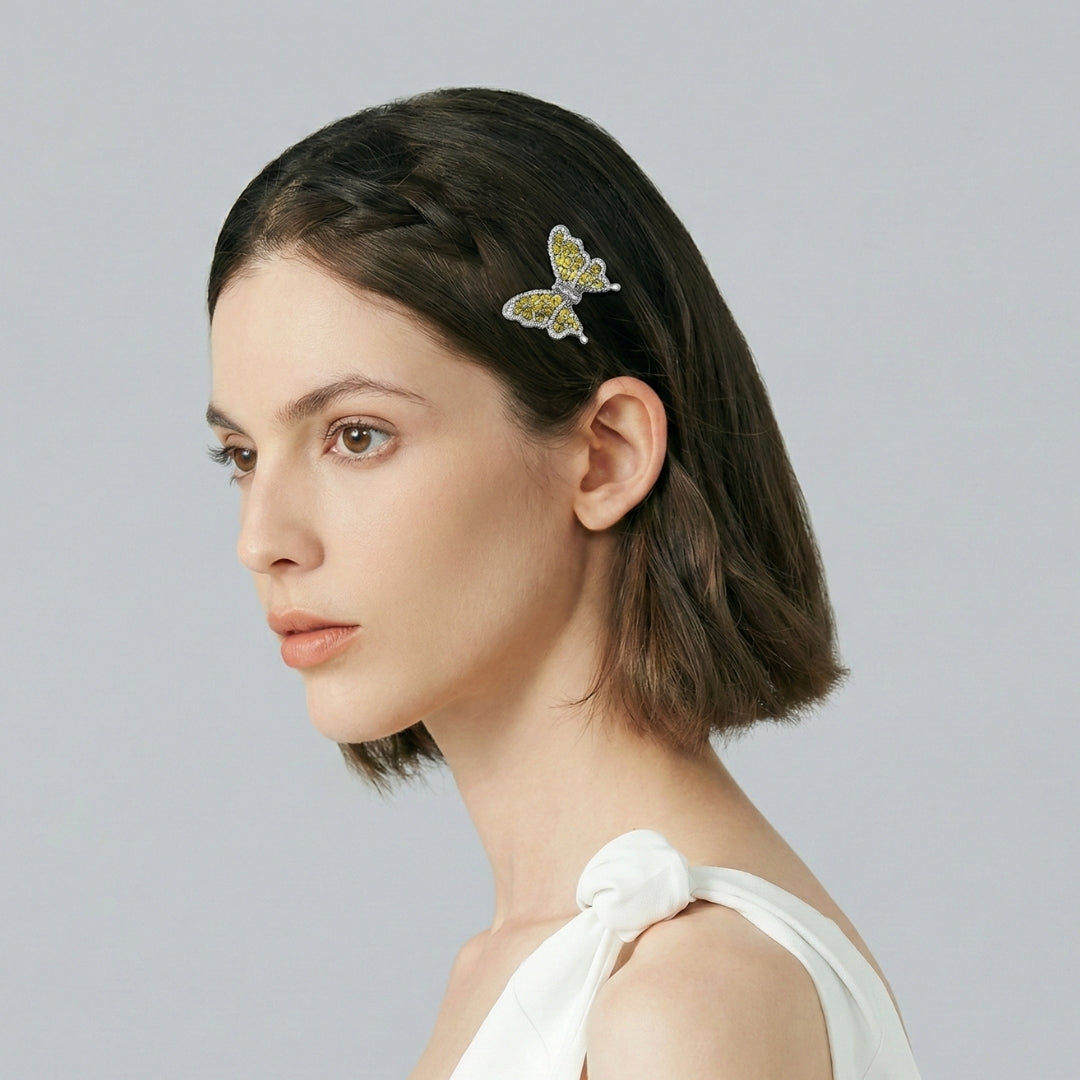 Champagne Wing Crystal Clip