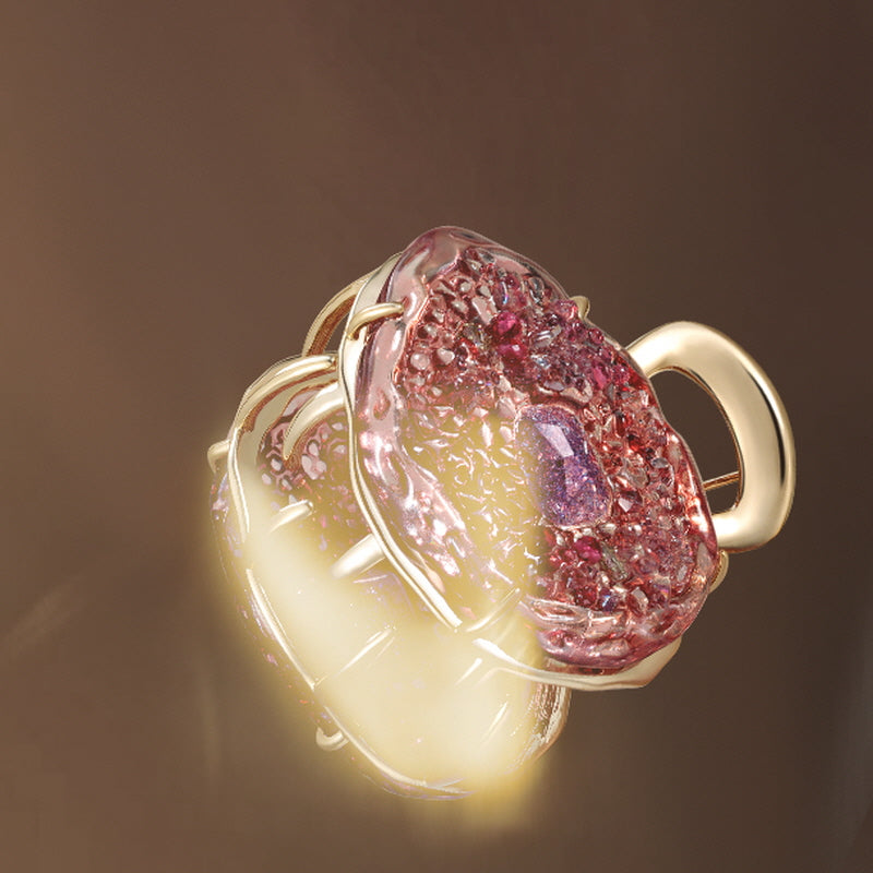 Crystal Petal Rose Claw Clip