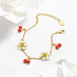 Cherry & Flower Bracelet