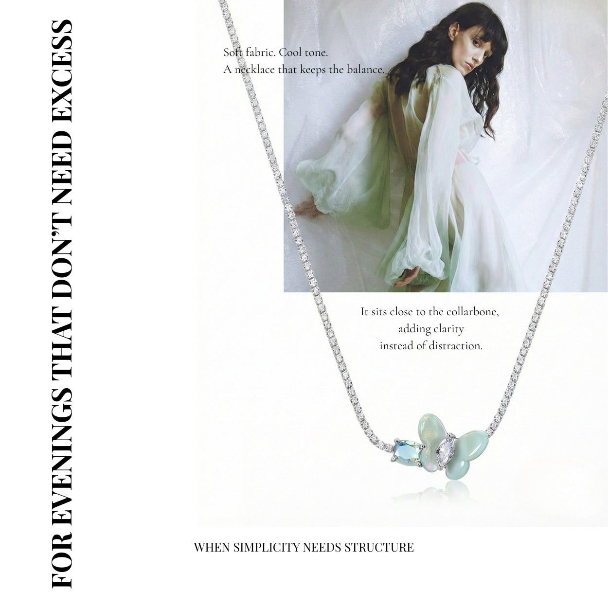 Celeste Luster Marquise Butterfly Necklace