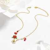 Red Berry Flower Necklace