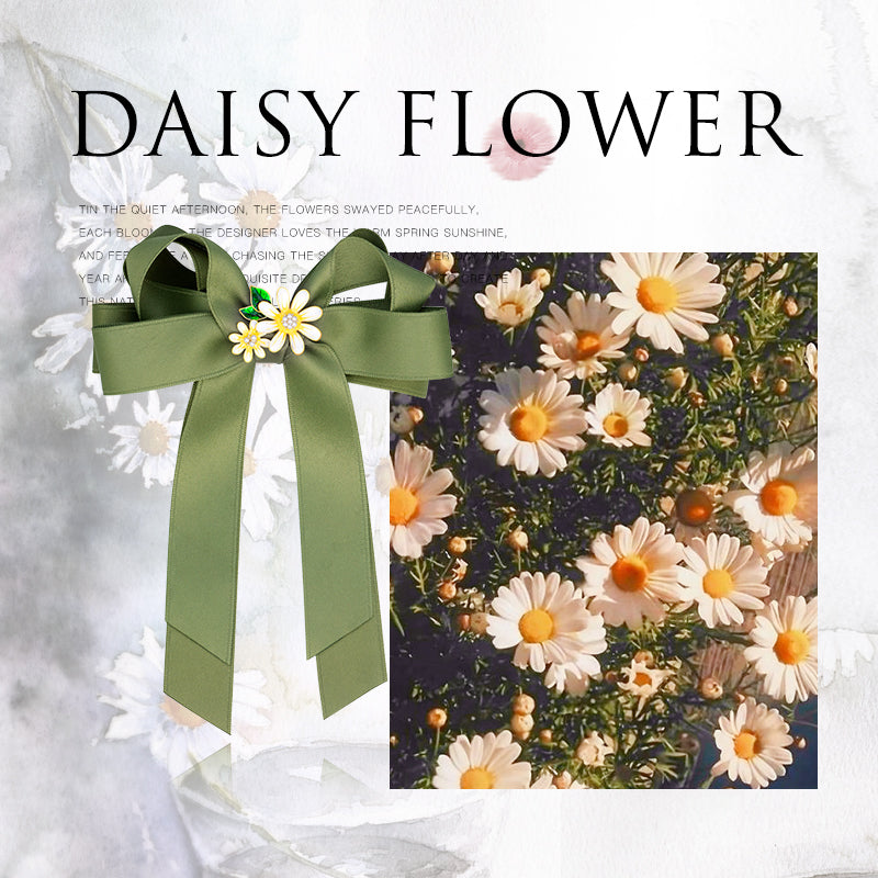 Daisy Flower Ribbon Hair Pin