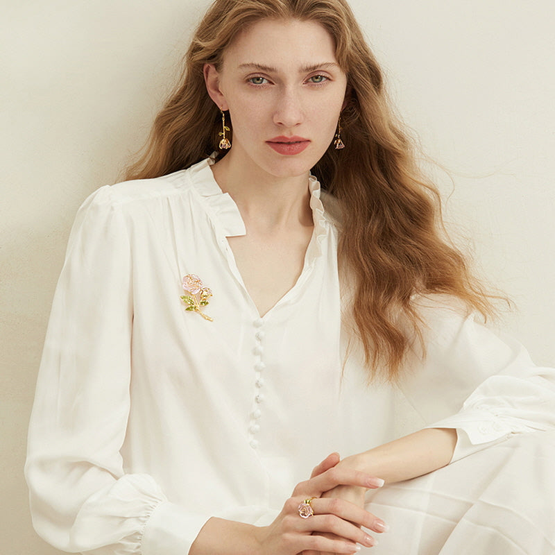 Crystal Rose Collection ㅡ Earrings & Brooch