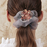 Crystal Rose Bloom Scrunchie
