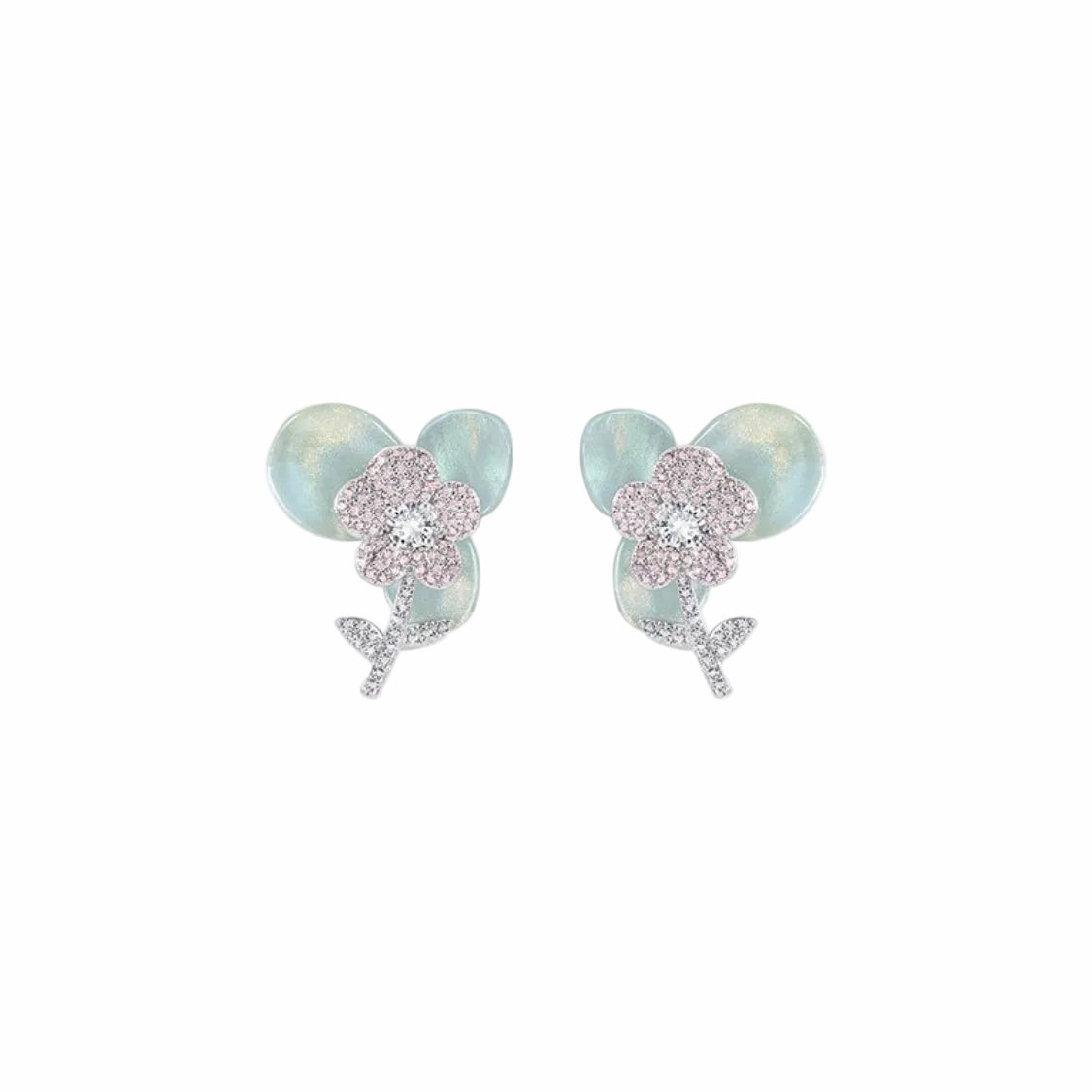 Celeste Luster Pale Eden Stud Earrings