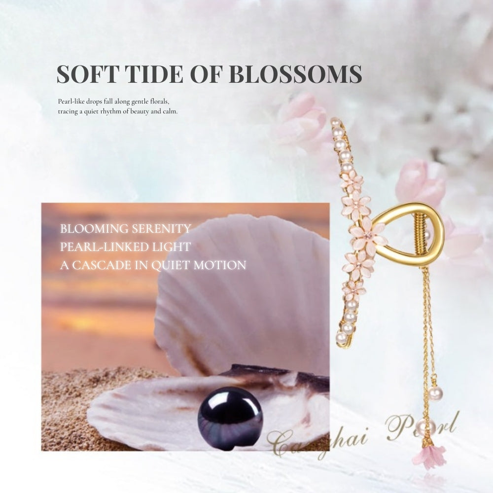 Lilac Pearl Cascade Hair Clip