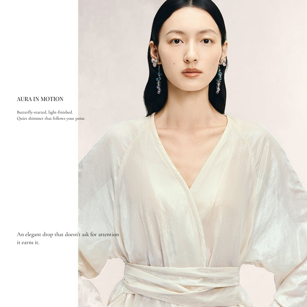 Pink Serenity Butterfly Earrings