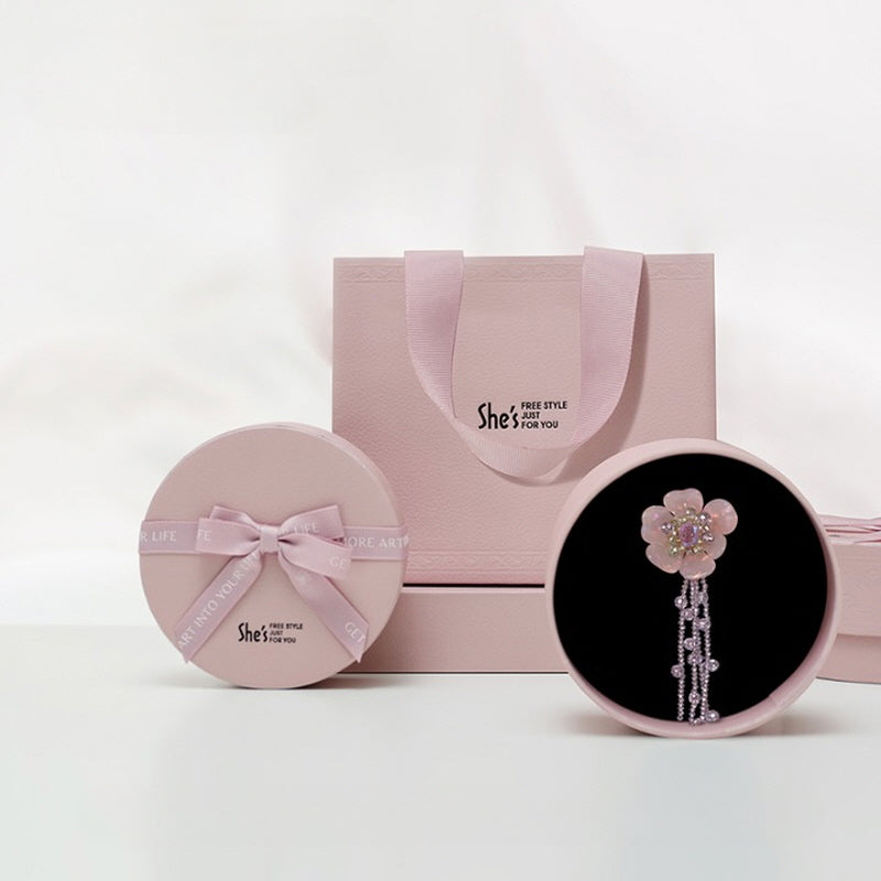 Blossom Glow Rosy Crystal Brooch