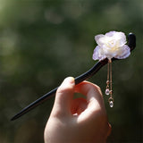 Violet Rose Ebony Hair Stick