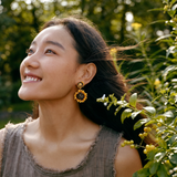 Arles Sunflower Drop Earrings