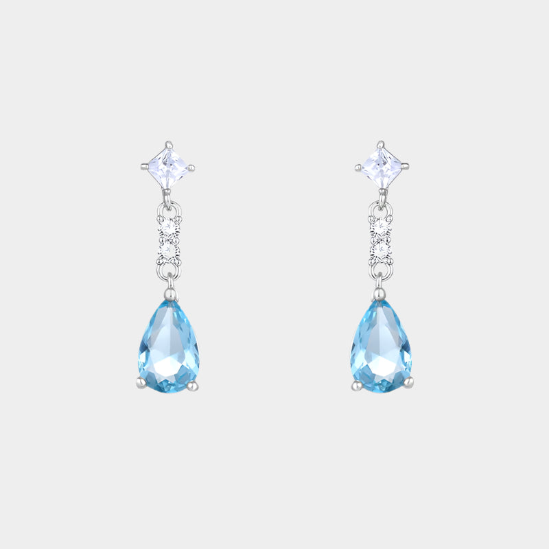 Aqua Teardrop Earrings