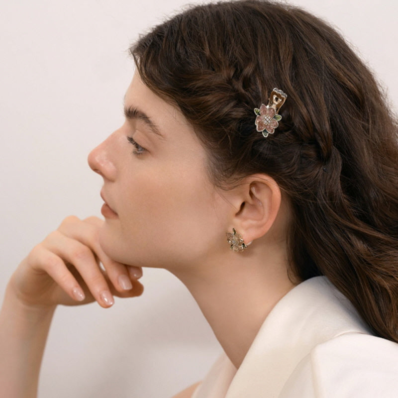 Rosé leaf Charm Hair Clip