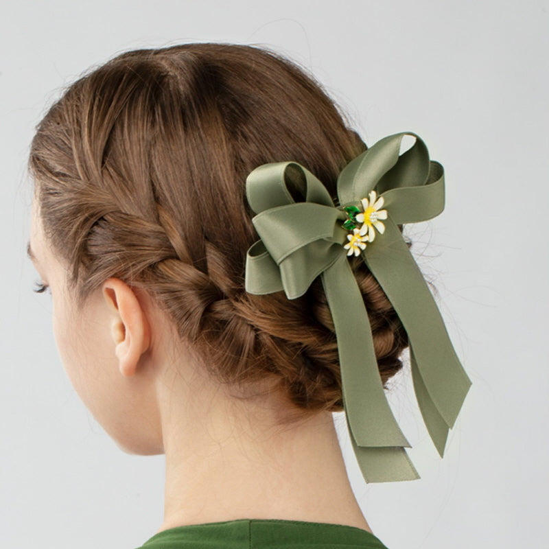 Daisy Flower Ribbon Hair Pin