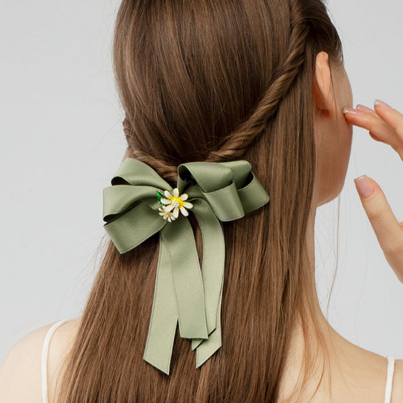 Daisy Flower Ribbon Hair Pin