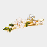 Jasmine Blossom Jade Side Hair Clip