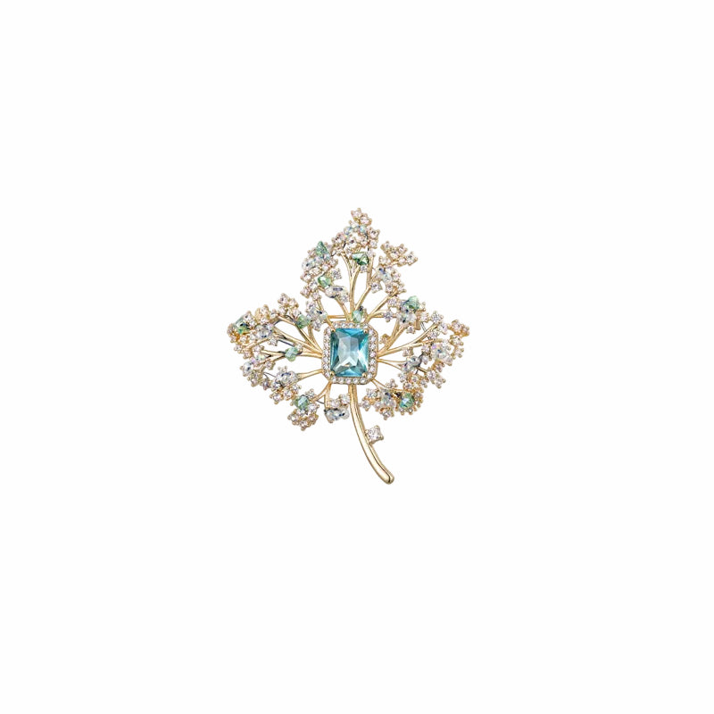 Aqua Crest Bloom Brooch