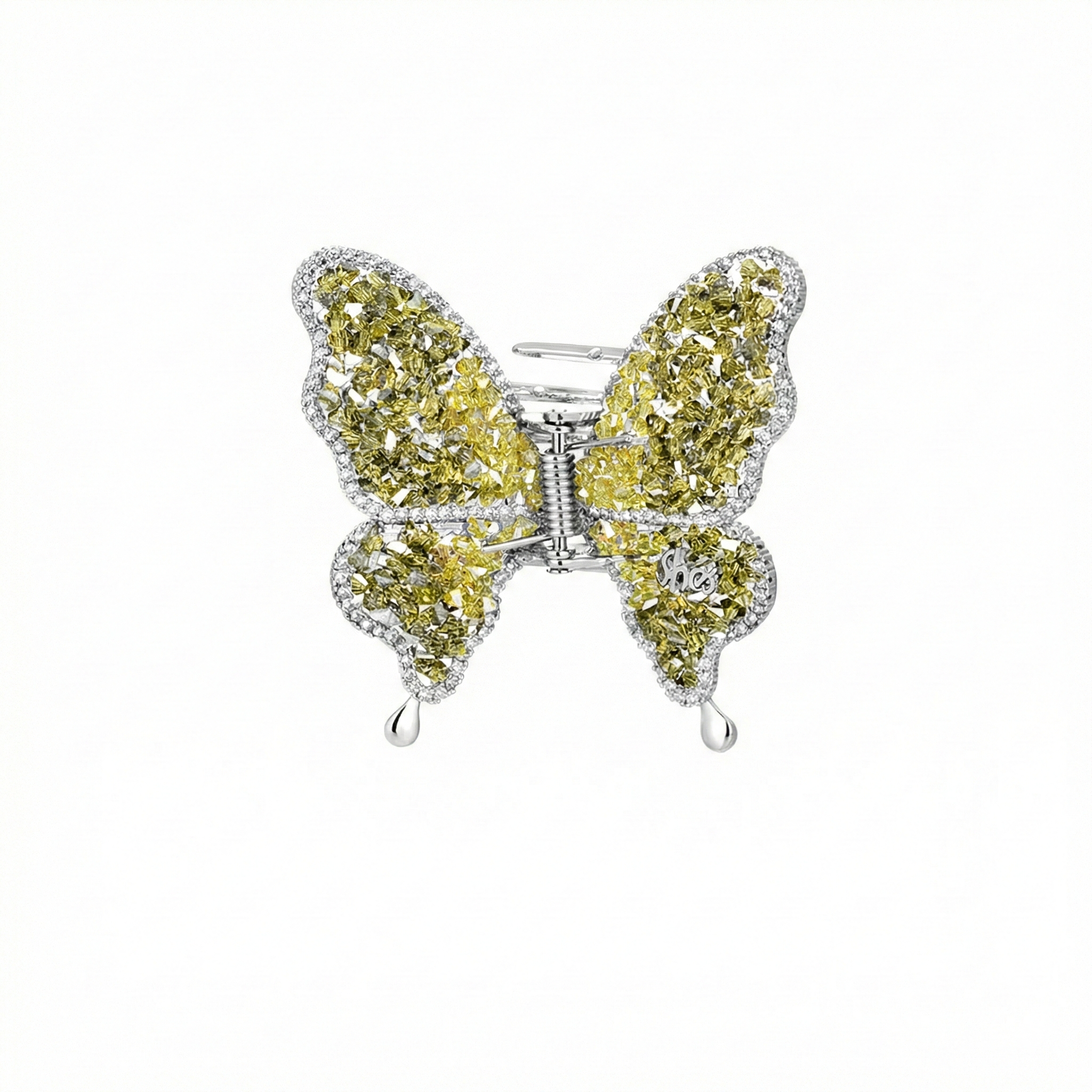Champagne Wing Crystal Clip