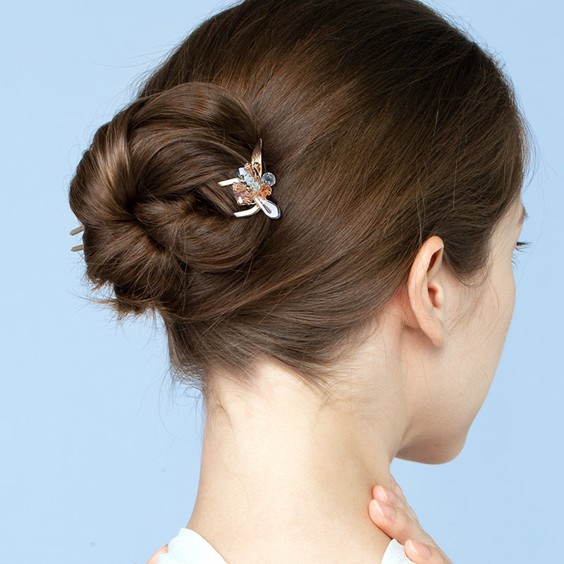 Crystal Bloom U-Shaped Hair Stick