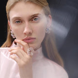 Blossom Glow Rosy Crystal Earrings