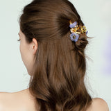 Violet Flower in the Wind Hair Clip