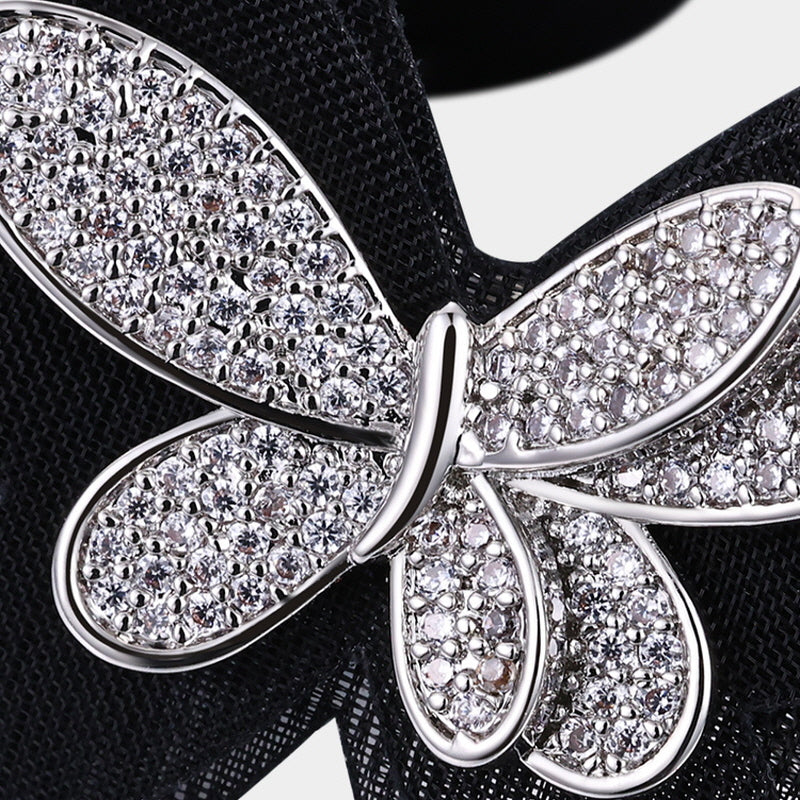 Butterfly Noir Mesh Hair Scrunchie