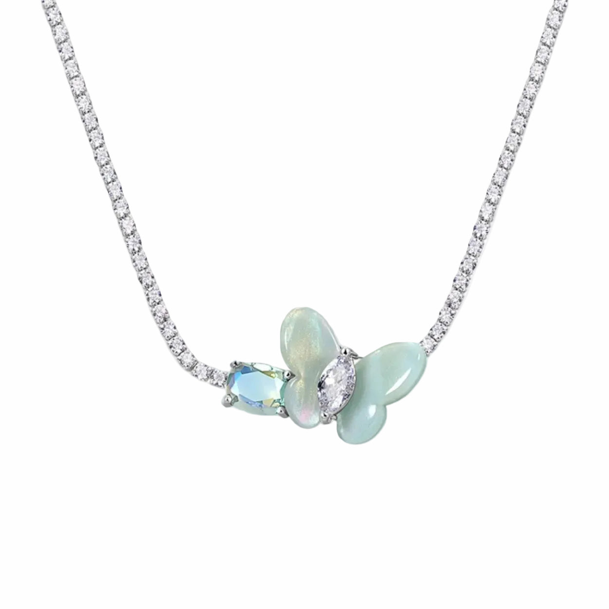Celeste Luster Marquise Butterfly Necklace