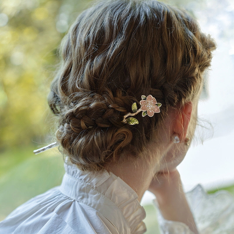 Rosé leaf Charm Hair Stick