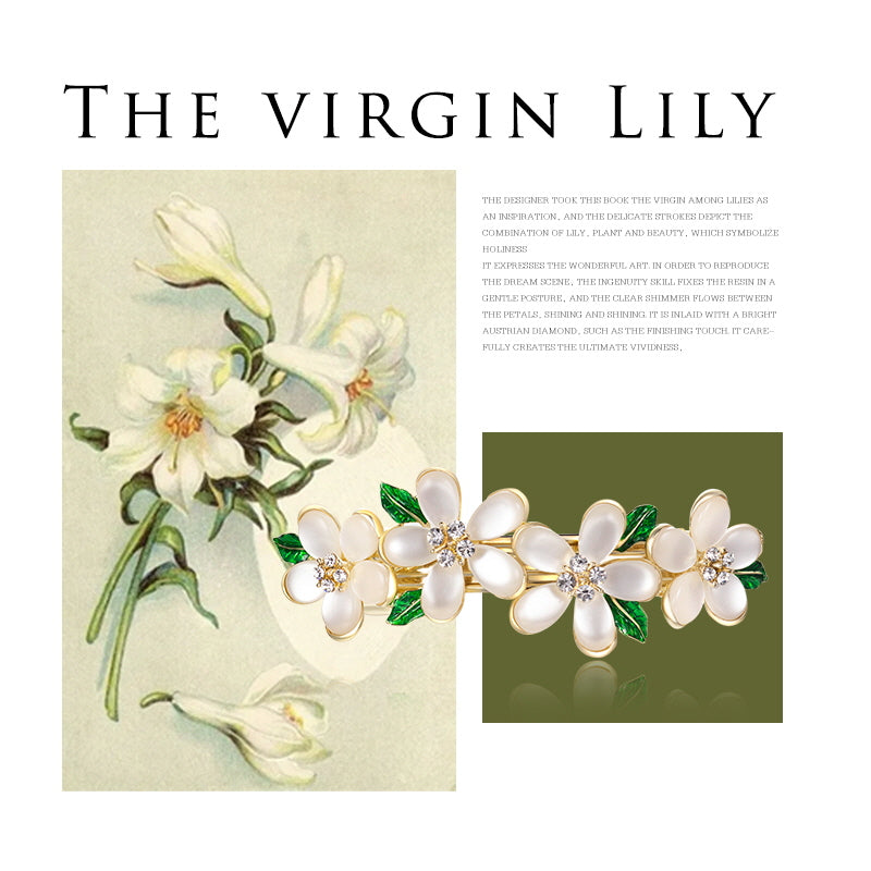 Virgin Lily Flower Hair Pin