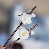 White Snow Plum Blossom Bamboo Hair Stick