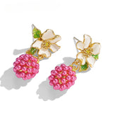 Raspberry Blossom Earrings