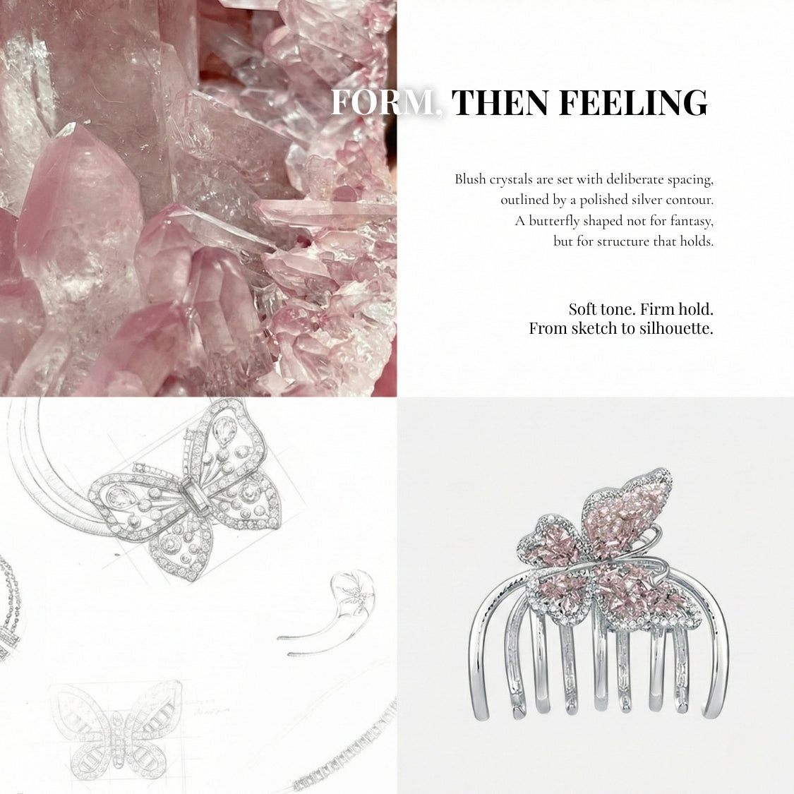 Contour Wing Sculpted Crystal Claw