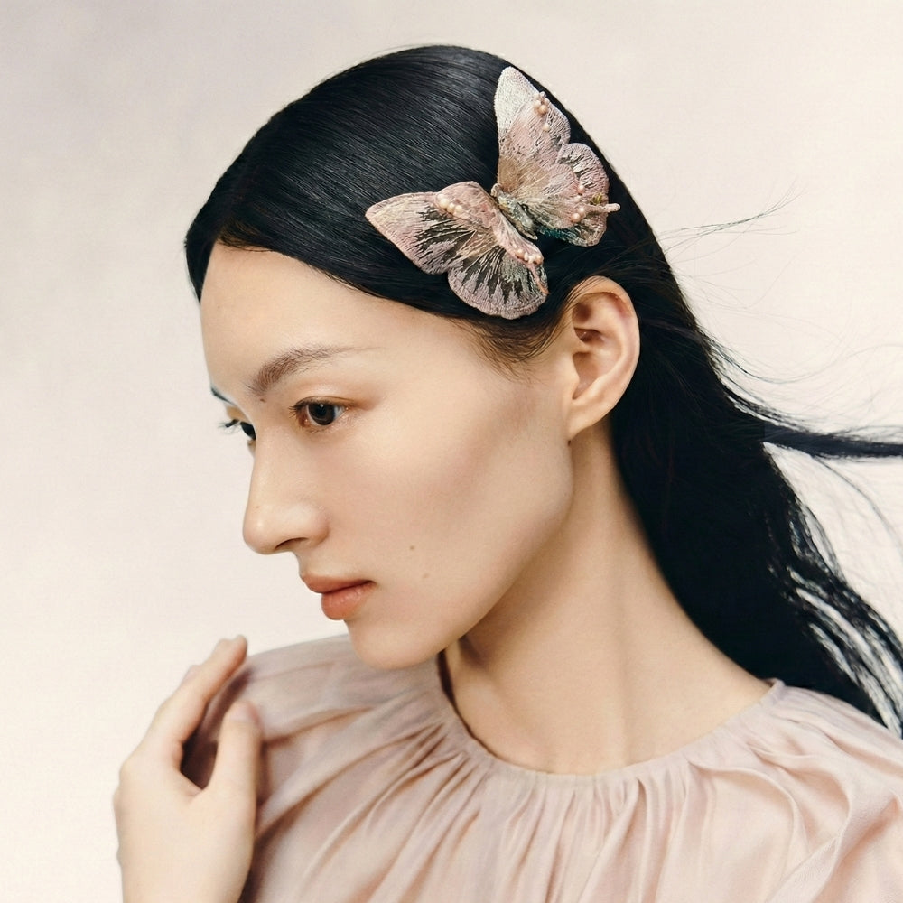 Pink Serenity Butterfly Couture Clip