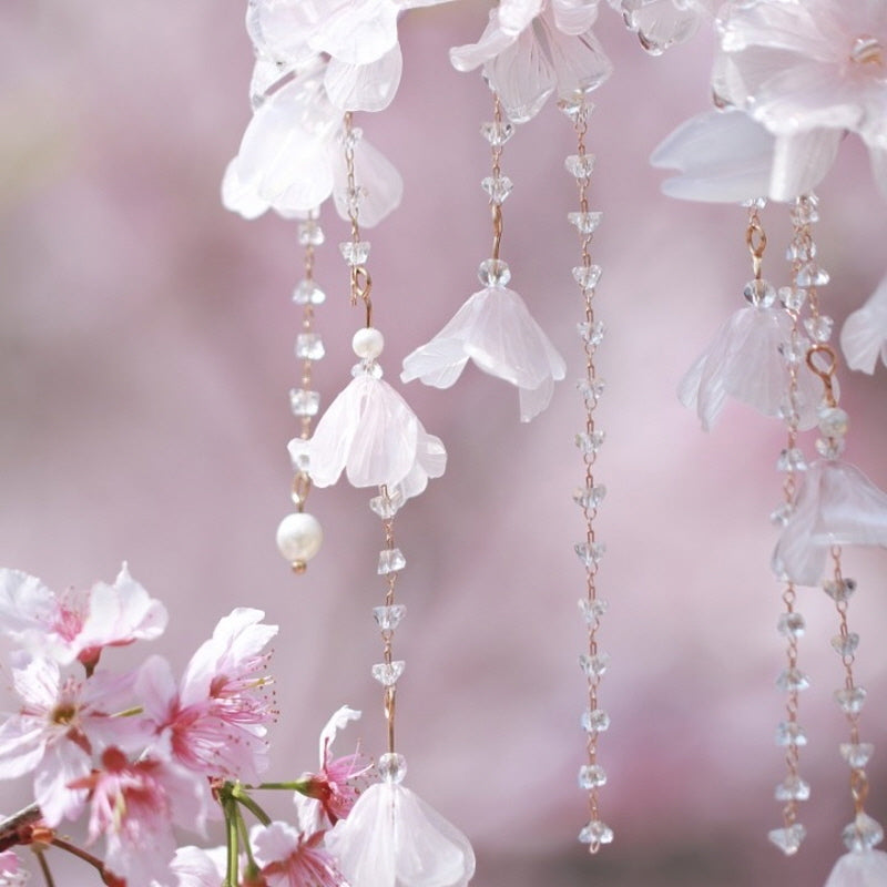 Korean Princess Cherry Blossom Tassel Hair Stick