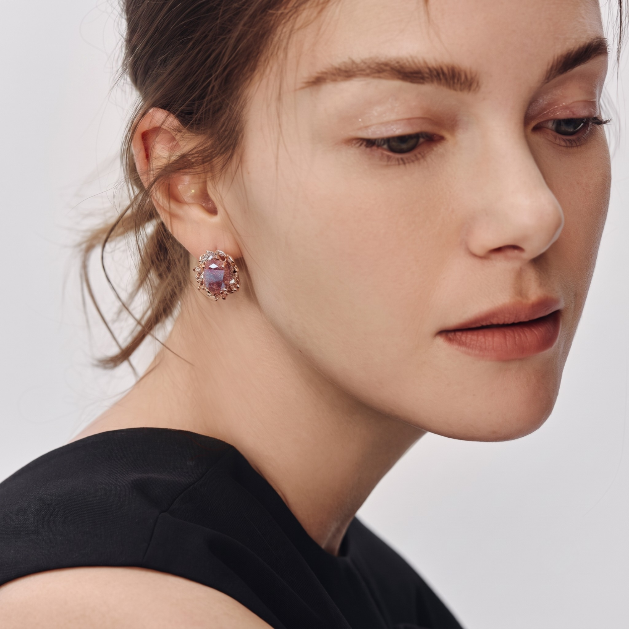 Blue Tide Halo Stud Earrings
