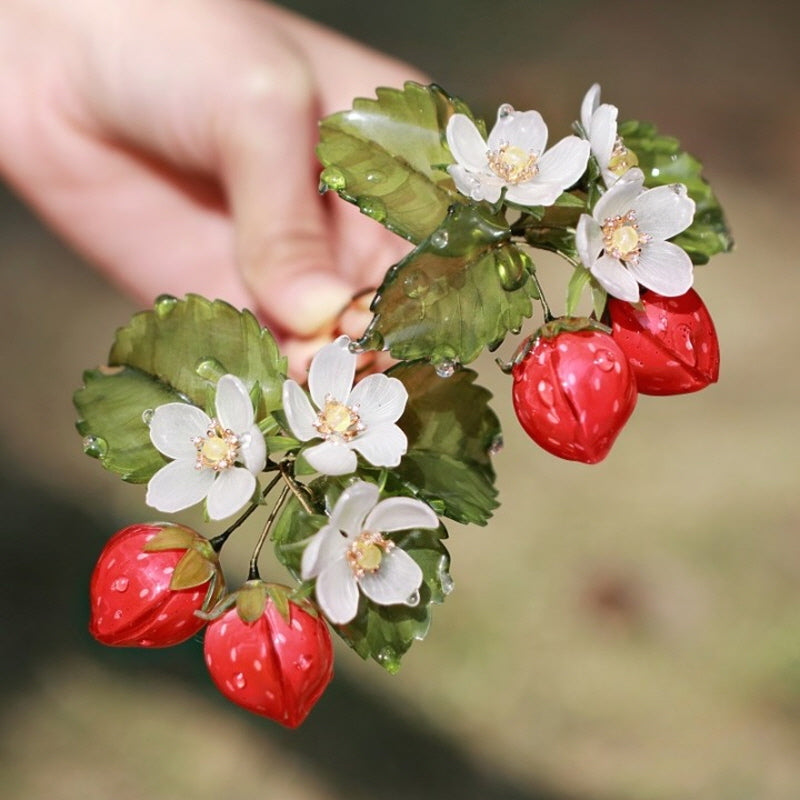 Strawberry Blossom Bamboo Hair Stick