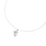 Blue Dolphin Heart Necklace