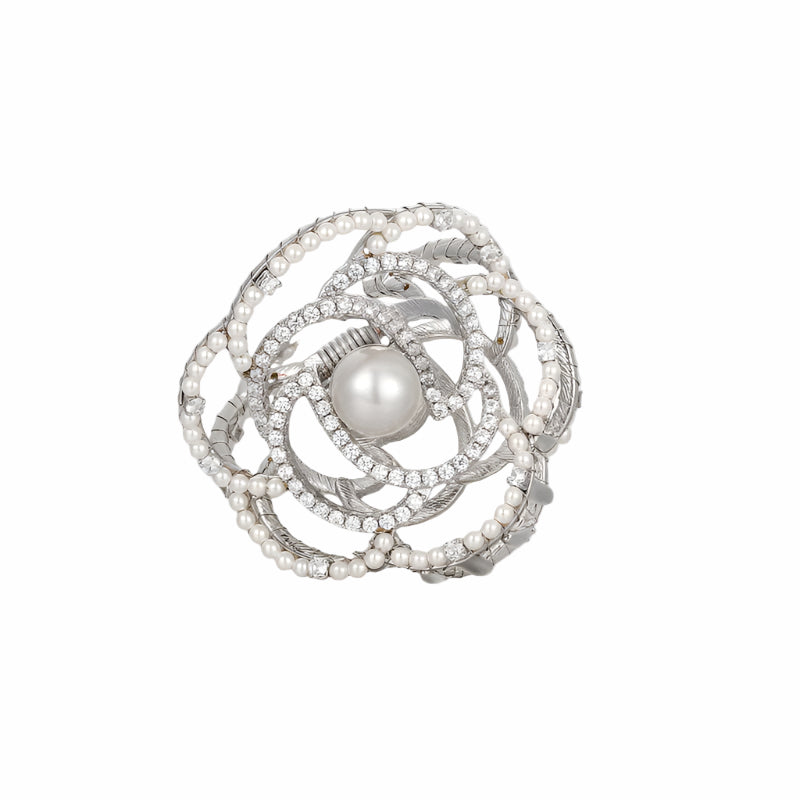 Winter Rose Pearl Éclat Claw Clip