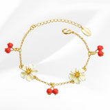 Cherry & Flower Bracelet