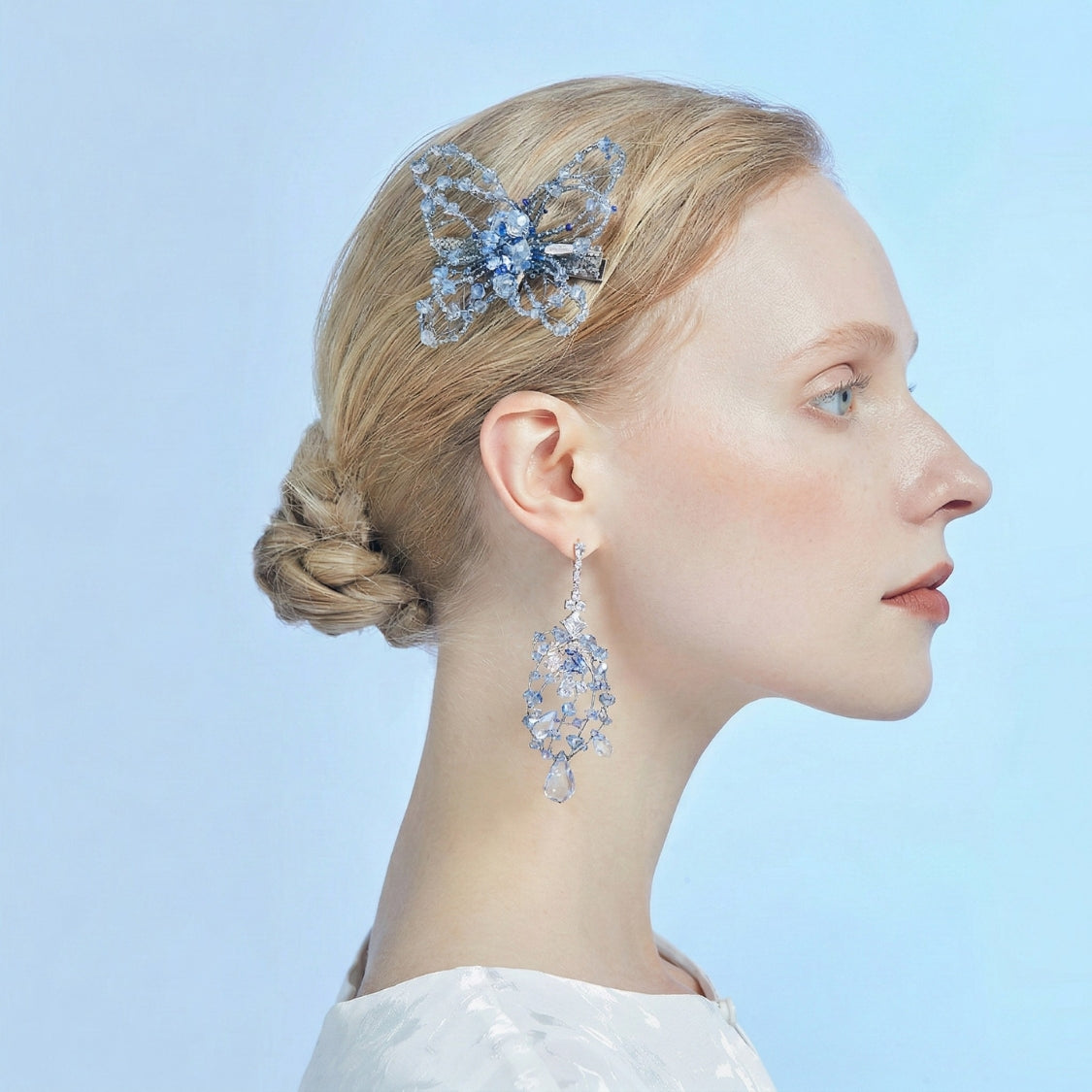 Arctic Lace Butterfly Barrette