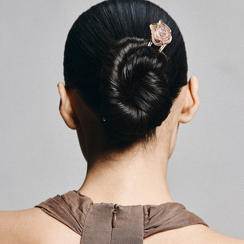 Crystal Petal Rose Hair Stick
