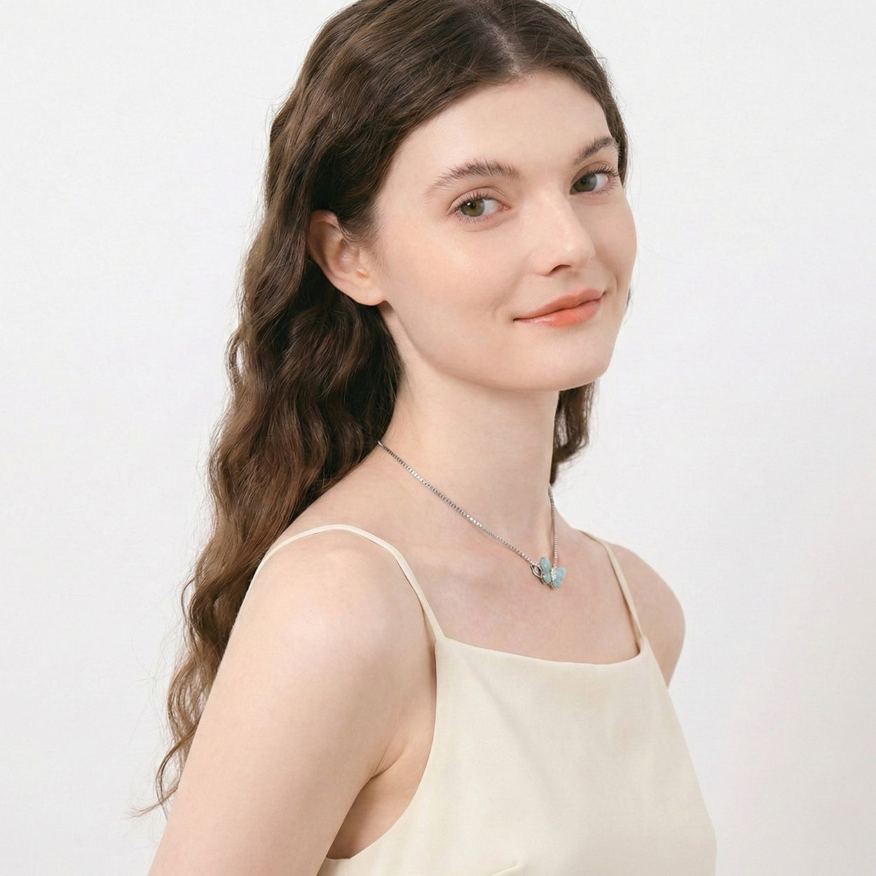 Celeste Luster Marquise Butterfly Necklace