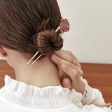 Crystal Petal Rose Hair Stick